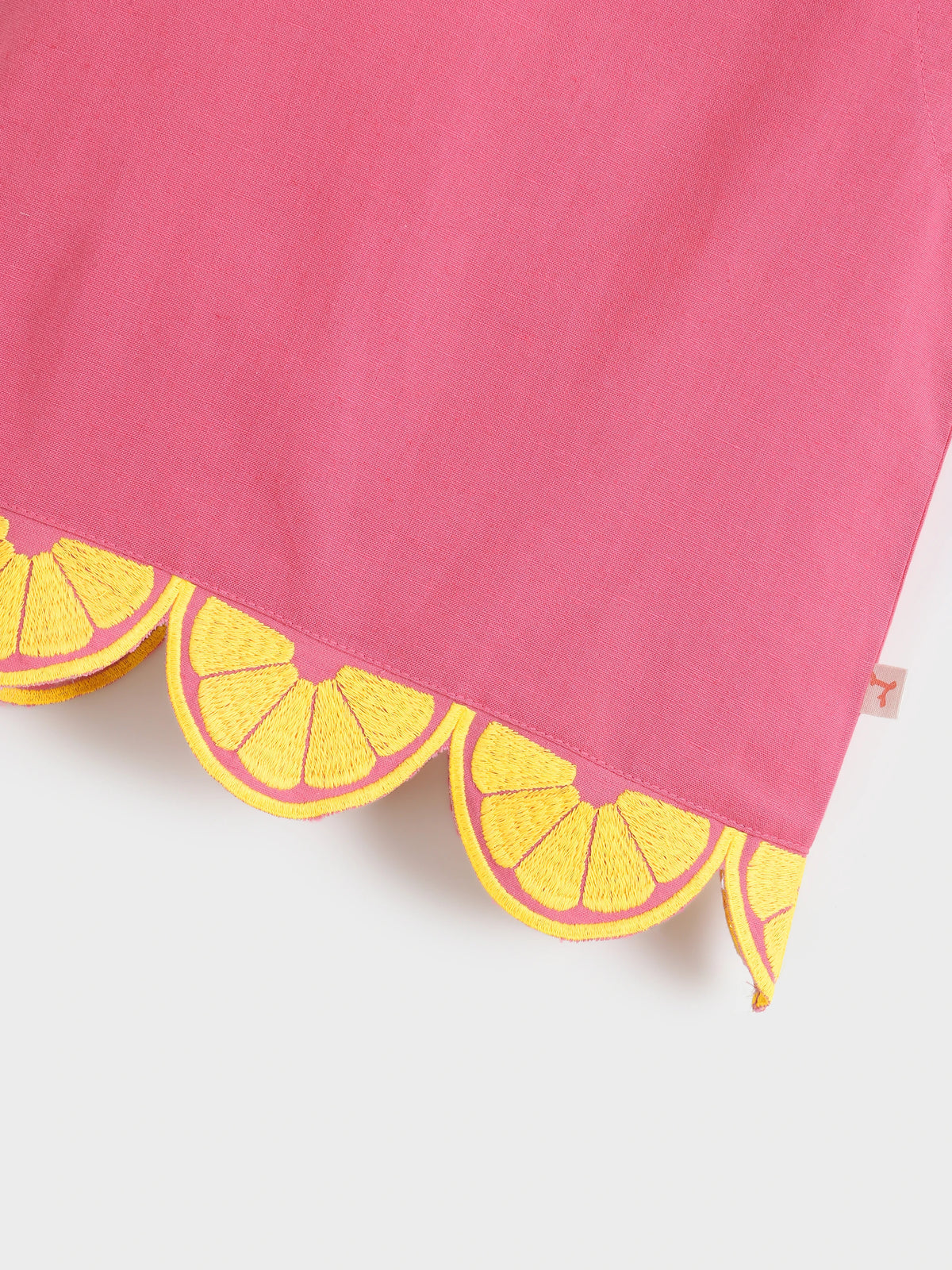 Pink Citrus Scallop Hem Sleeveless Top