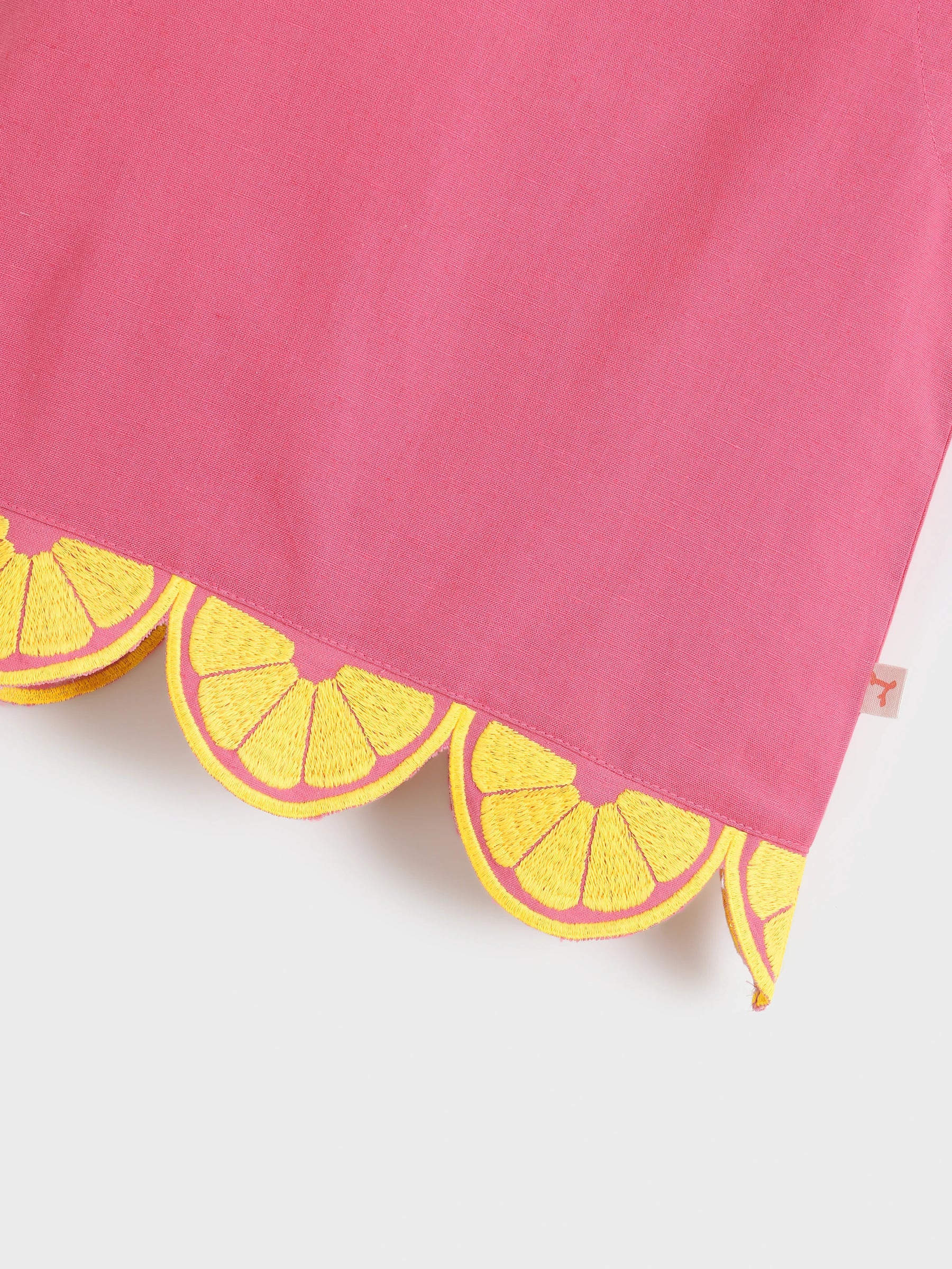 Pink Citrus Scallop Hem Sleeveless Top