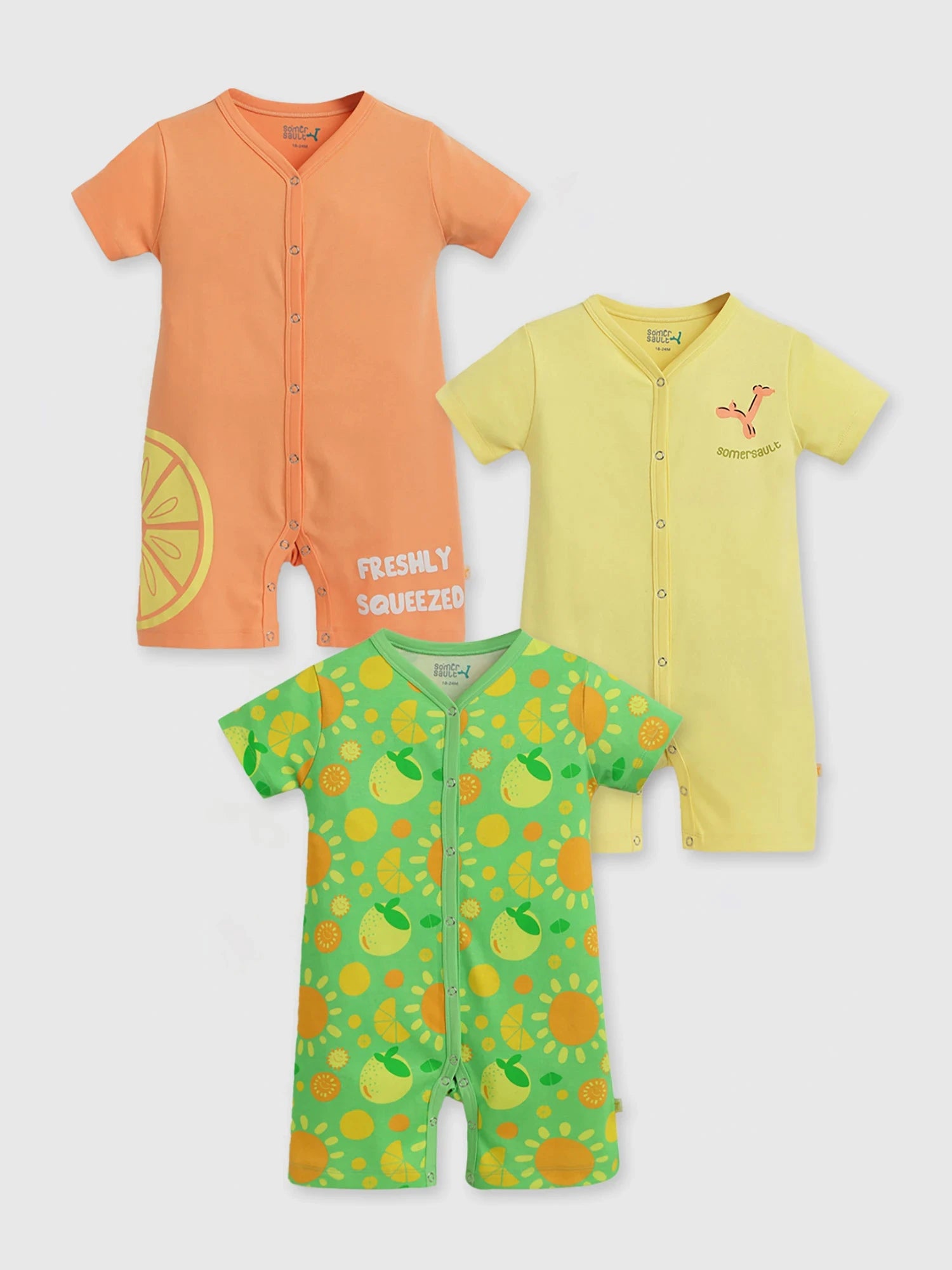 Sunny Citrus Baby Girls Romper Set