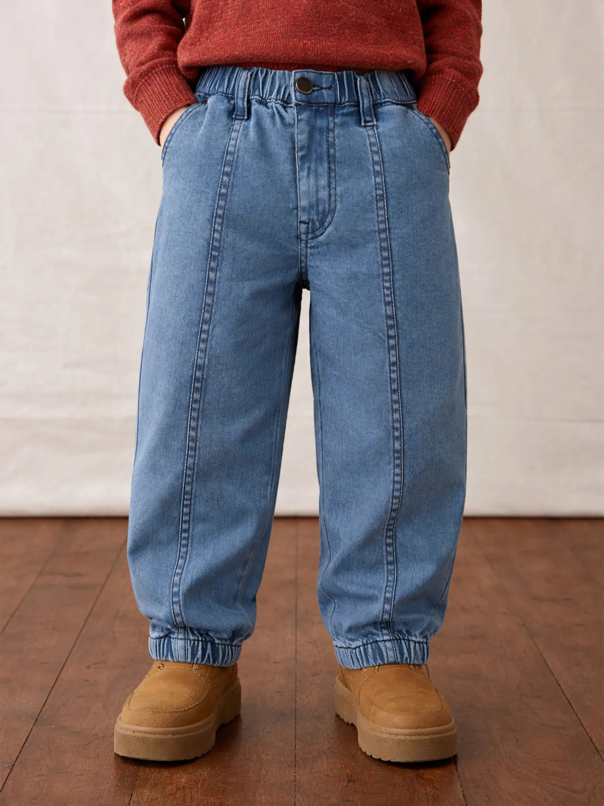 Cotton Denim Jogger Pants