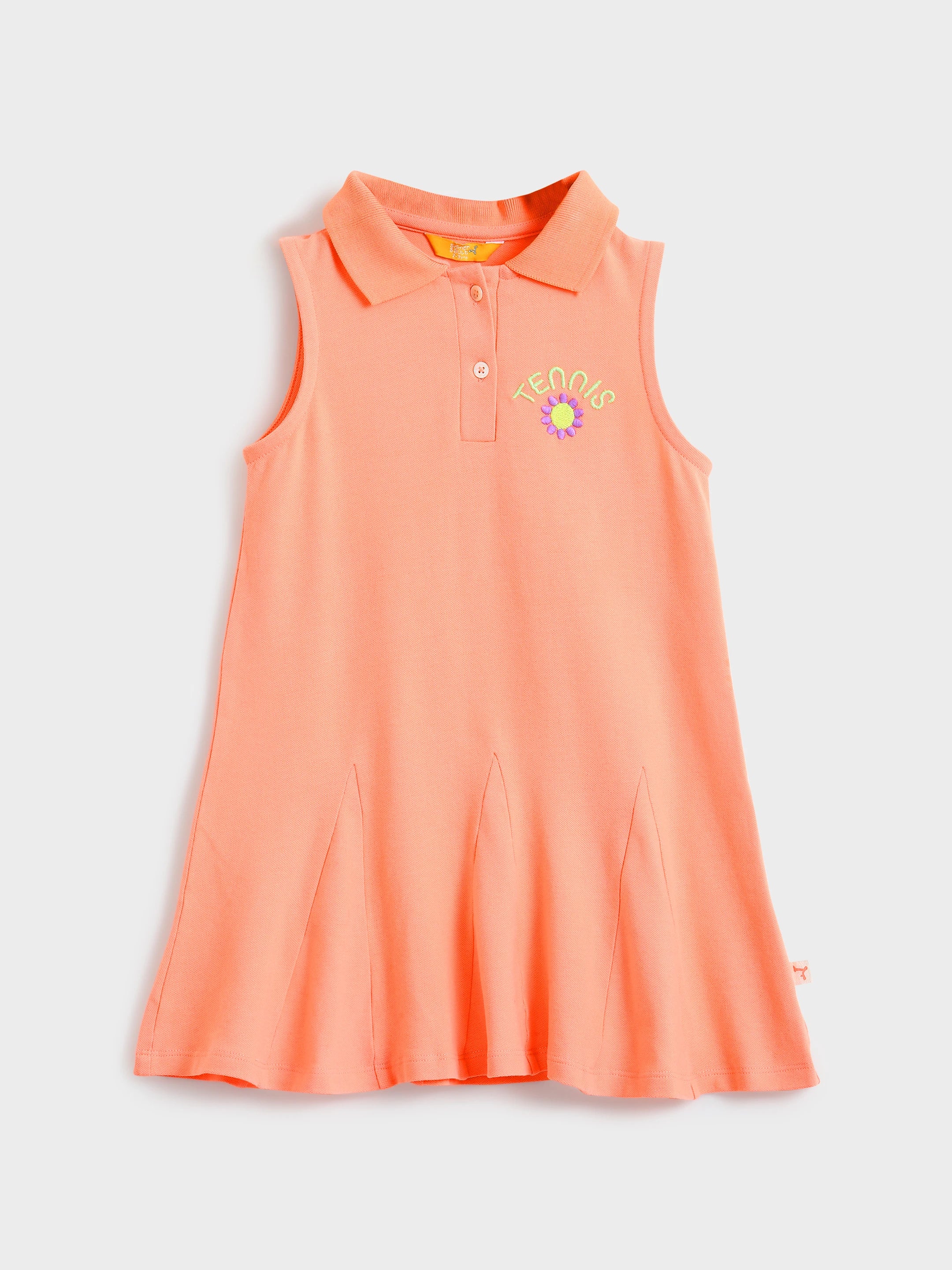 Peach Sleeveless Polo Dress