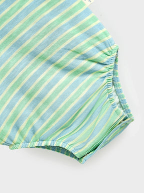 Green & Blue Striped Baby Bodysuit