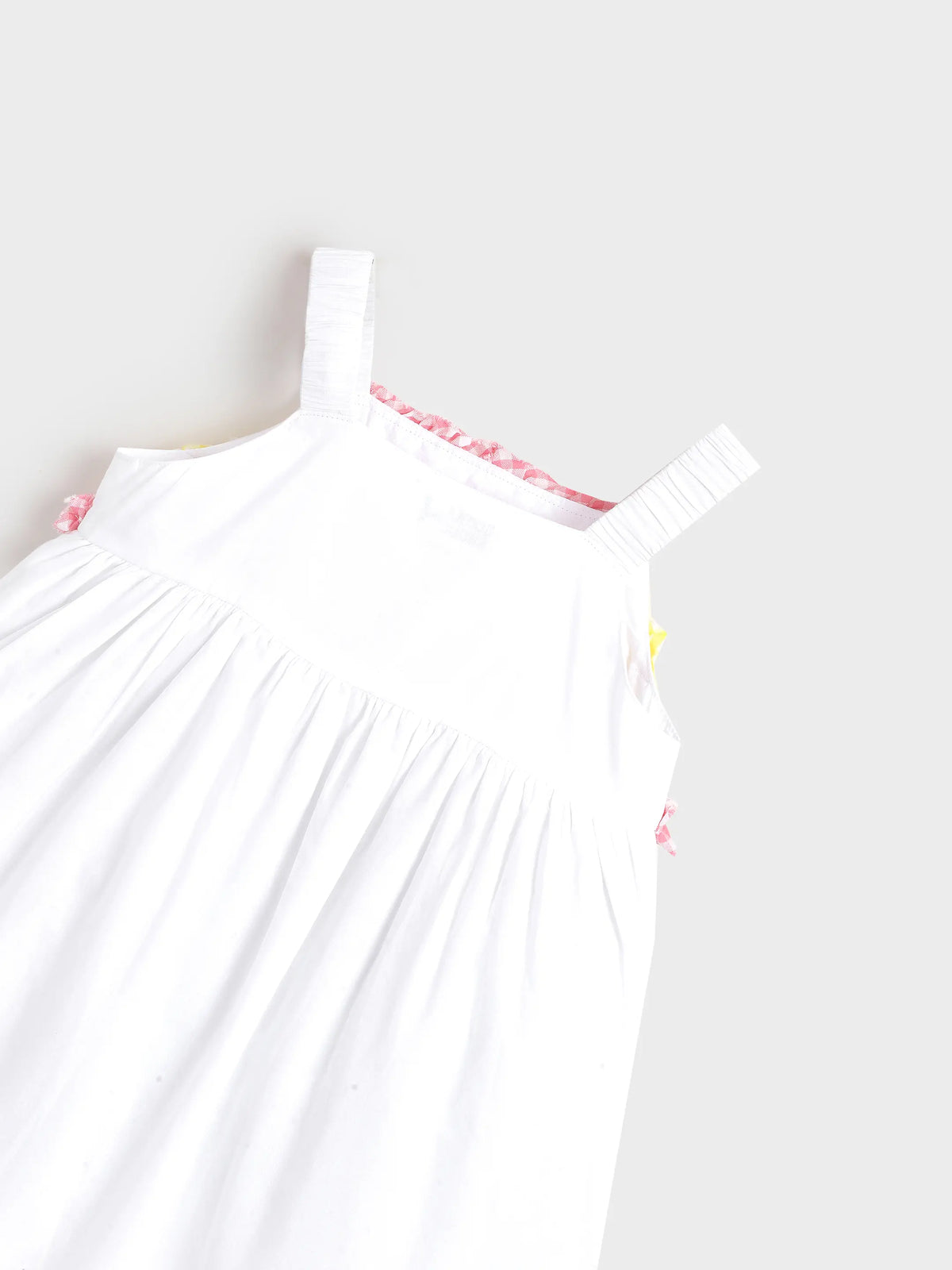 White Smocked Lemon Embroidery Dress for Girls