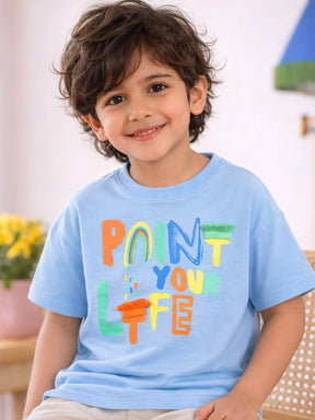 Paint Your Life Graphic Cotton T-Shirt for Boys