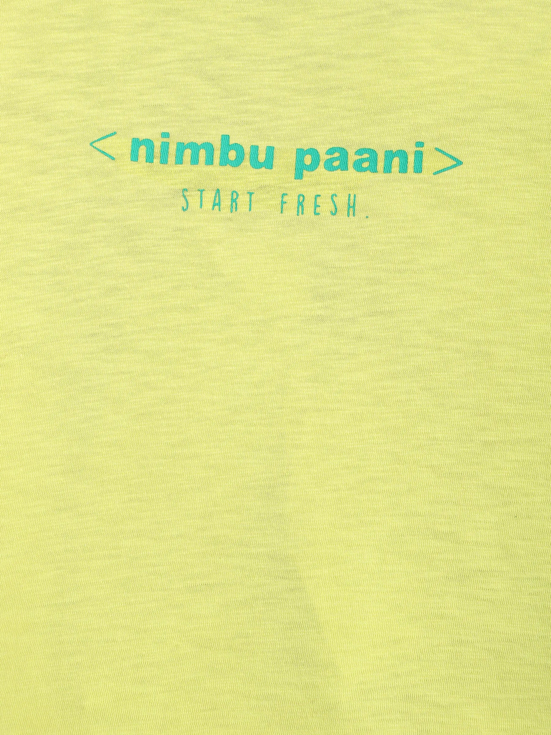 Girl Half Sleeve T-shirt Yellow 1516