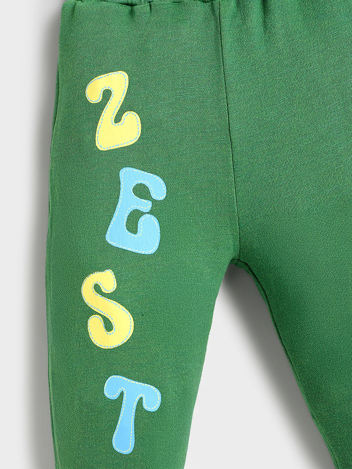 Boys Zesty Green Cotton Joggers