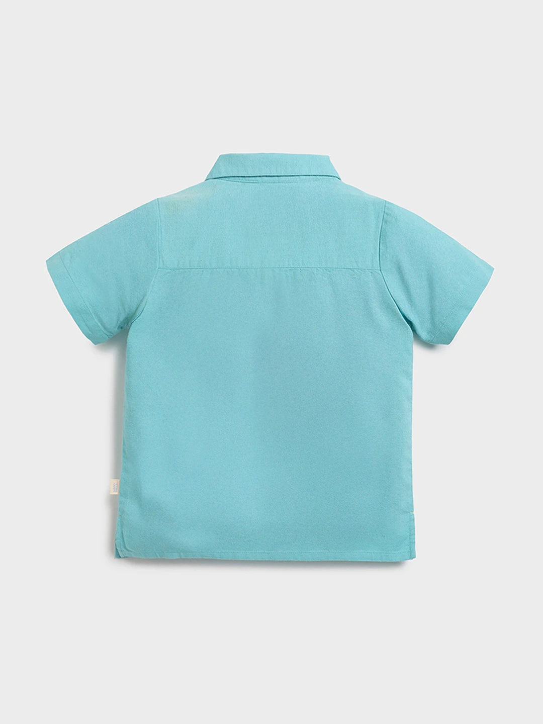 Aqua Blue Polo T-Shirt with Patch Pocket