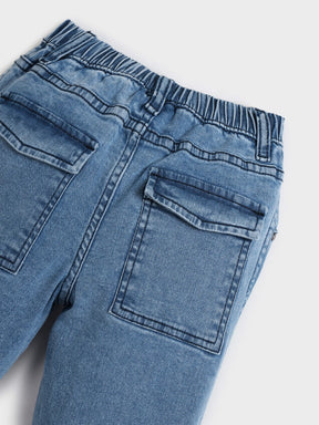 Cotton Denim Jogger Pants