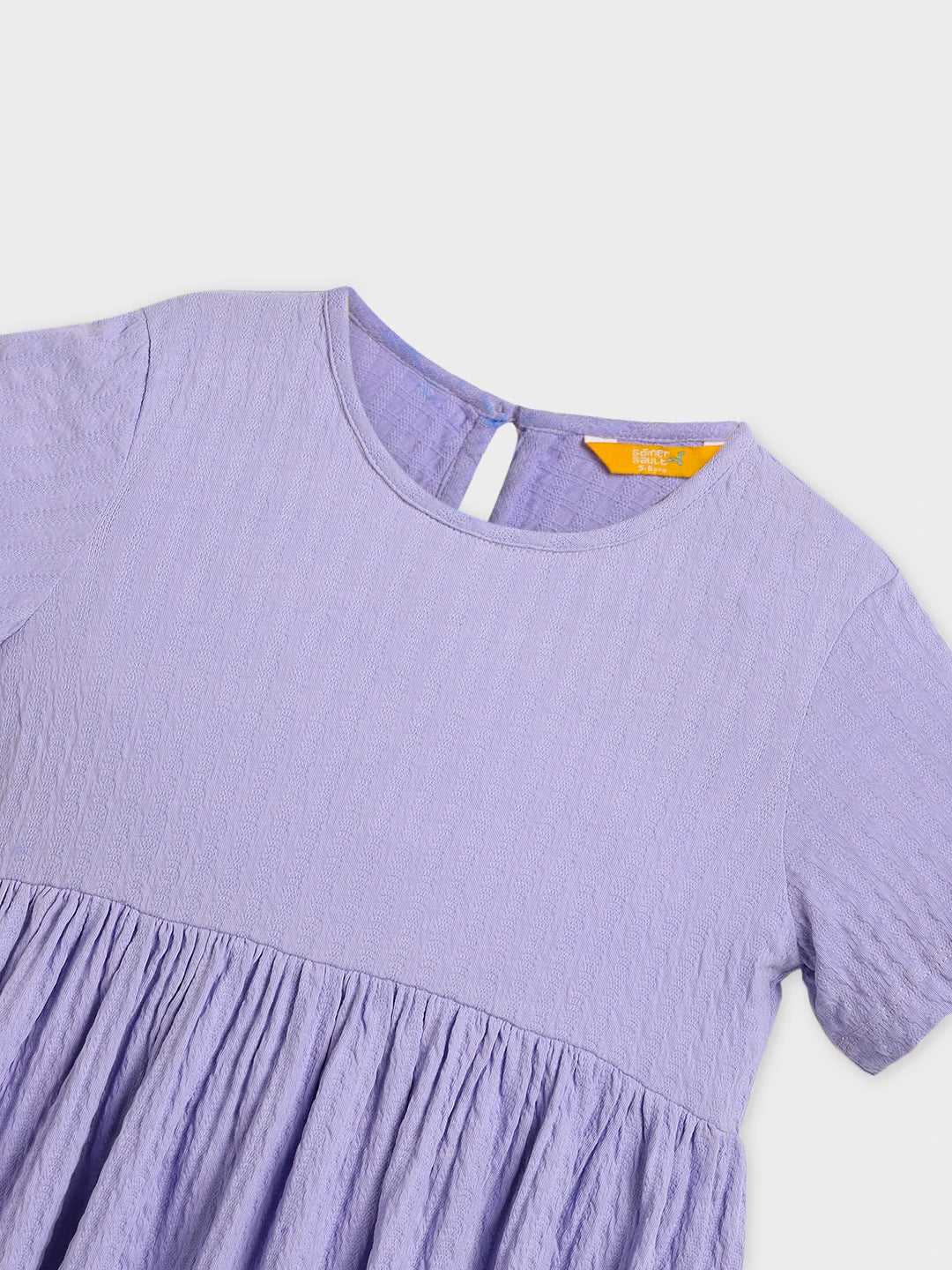 Lavender Textured Short Sleeve Dress