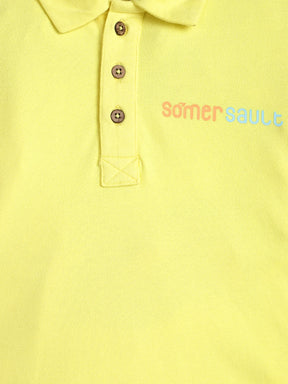 Solid Yellow Full Sleeves Polo T-shirt
