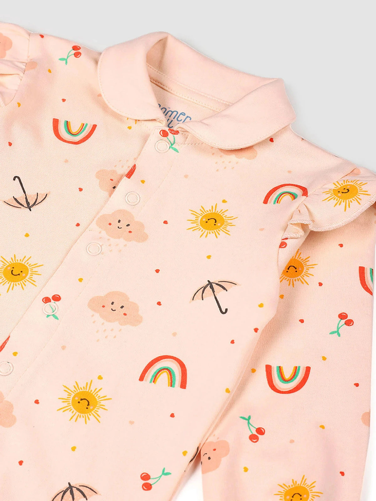 Chasing Rainbows Footed Cotton Sleepsuit- Pack of 2