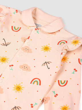 Chasing Rainbows Footed Cotton Sleepsuit- Pack of 2