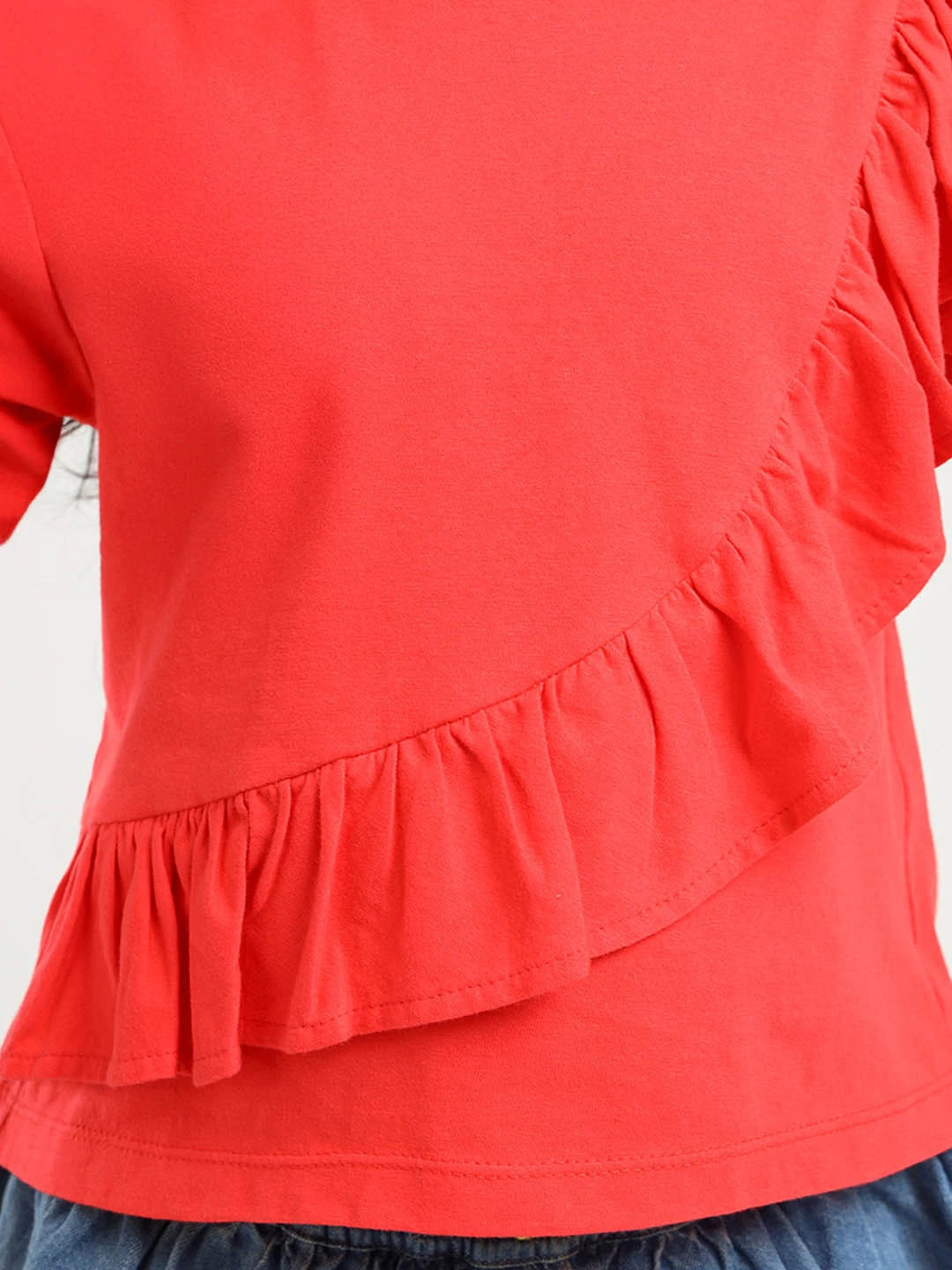 Red Ruffle Cotton Top