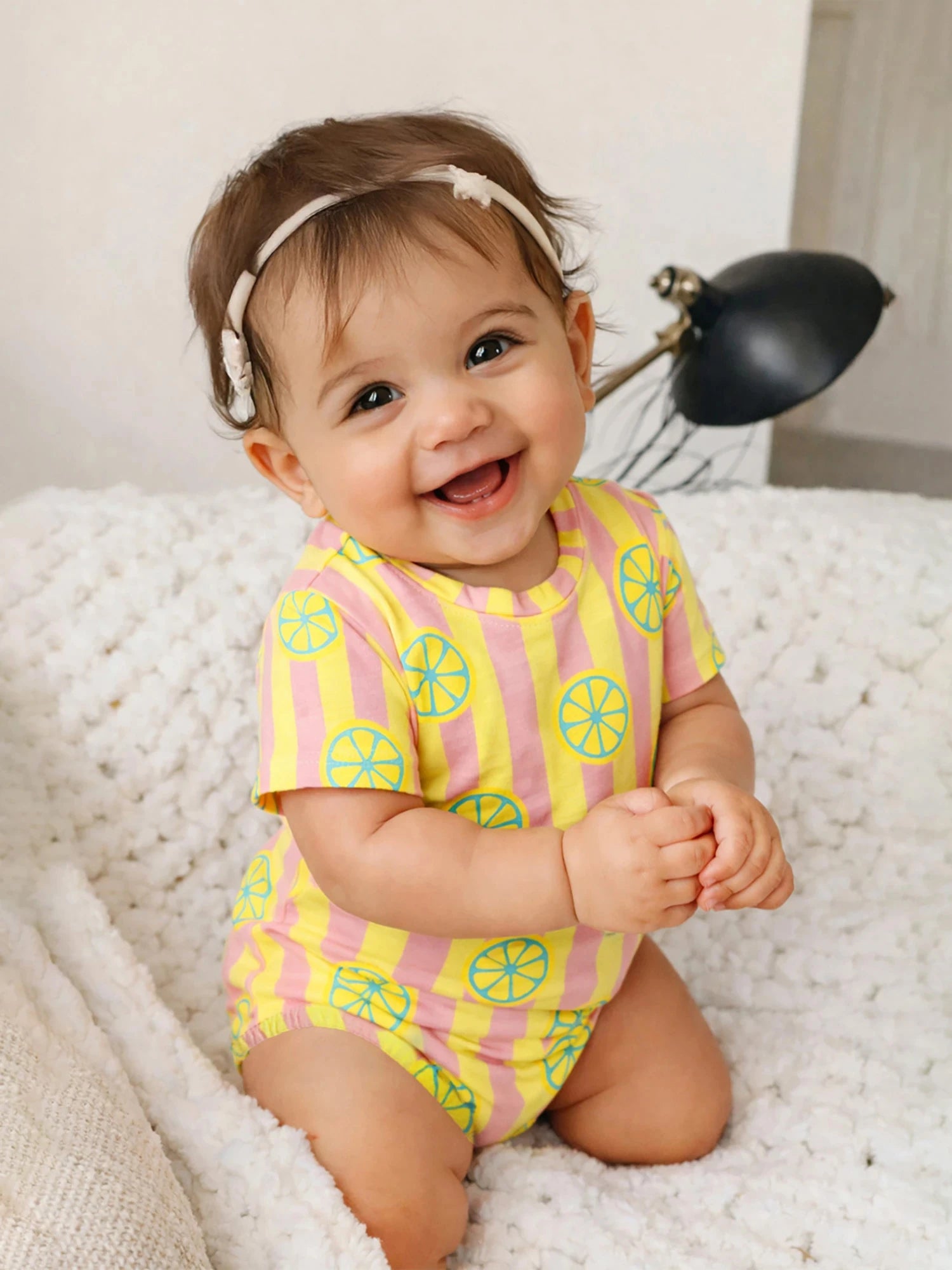 Pink Lemonade Stripe Baby Girls Bodysuit