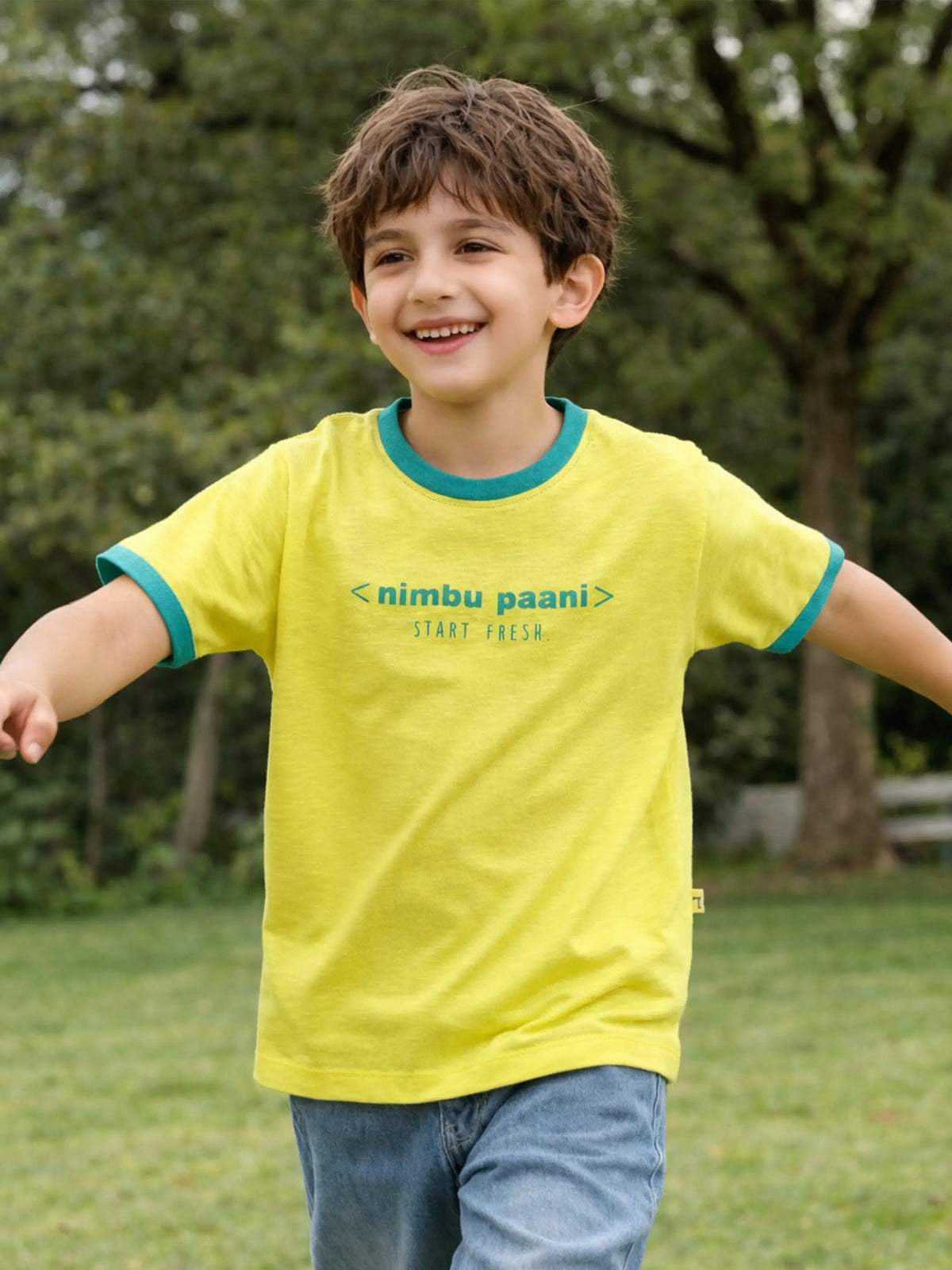 Boy Half Sleeve T-shirt Yellow 1516