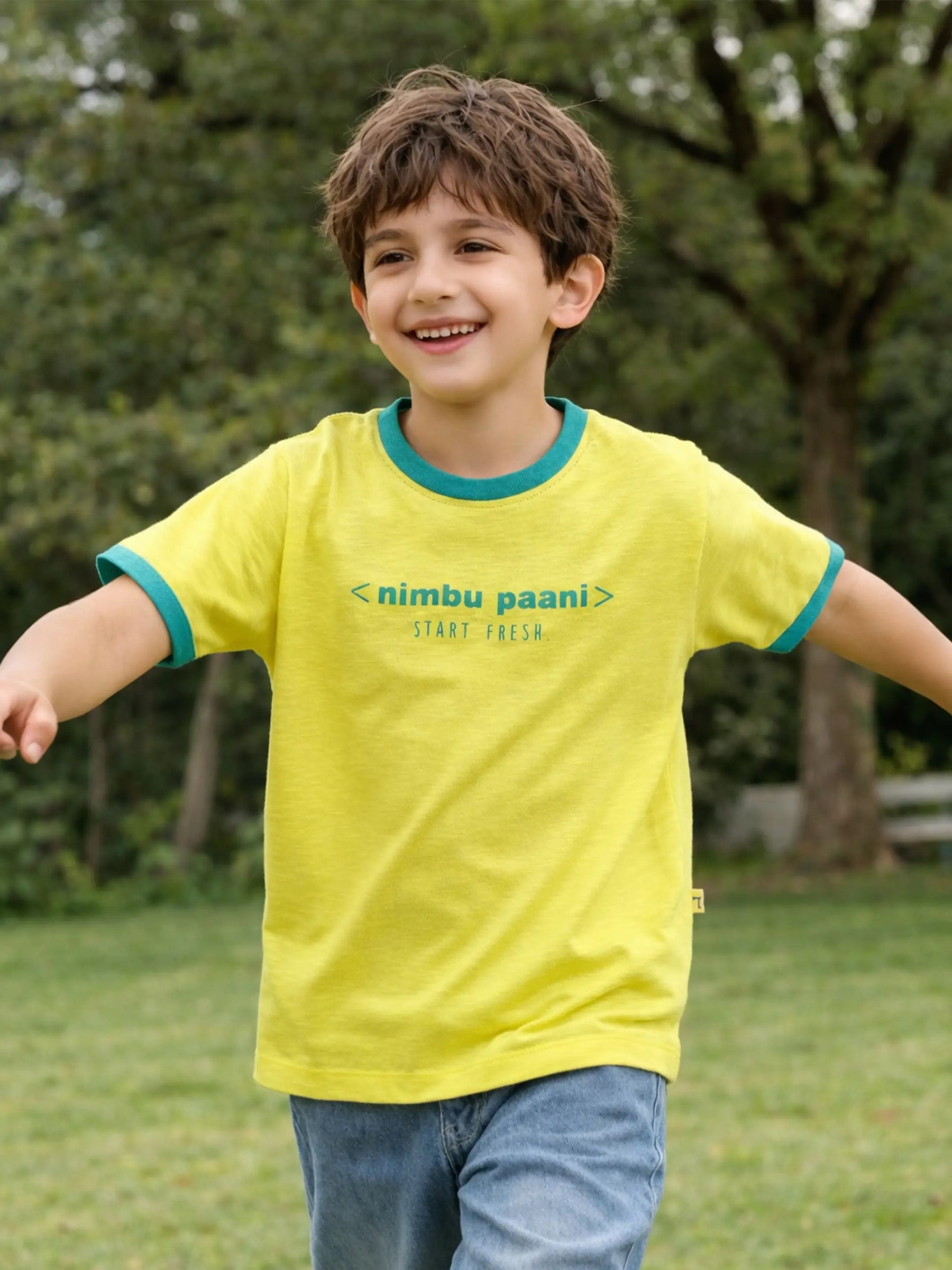 Boy Half Sleeve T-shirt Yellow 1516