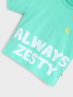 Boy Half Sleeve T-shirt Green 1525