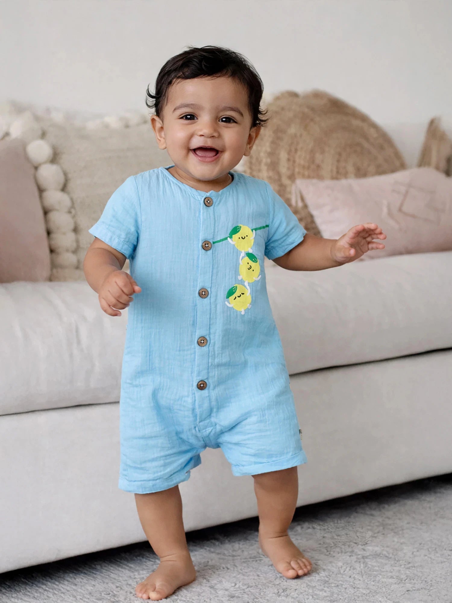 Lemon Patch Baby Romper