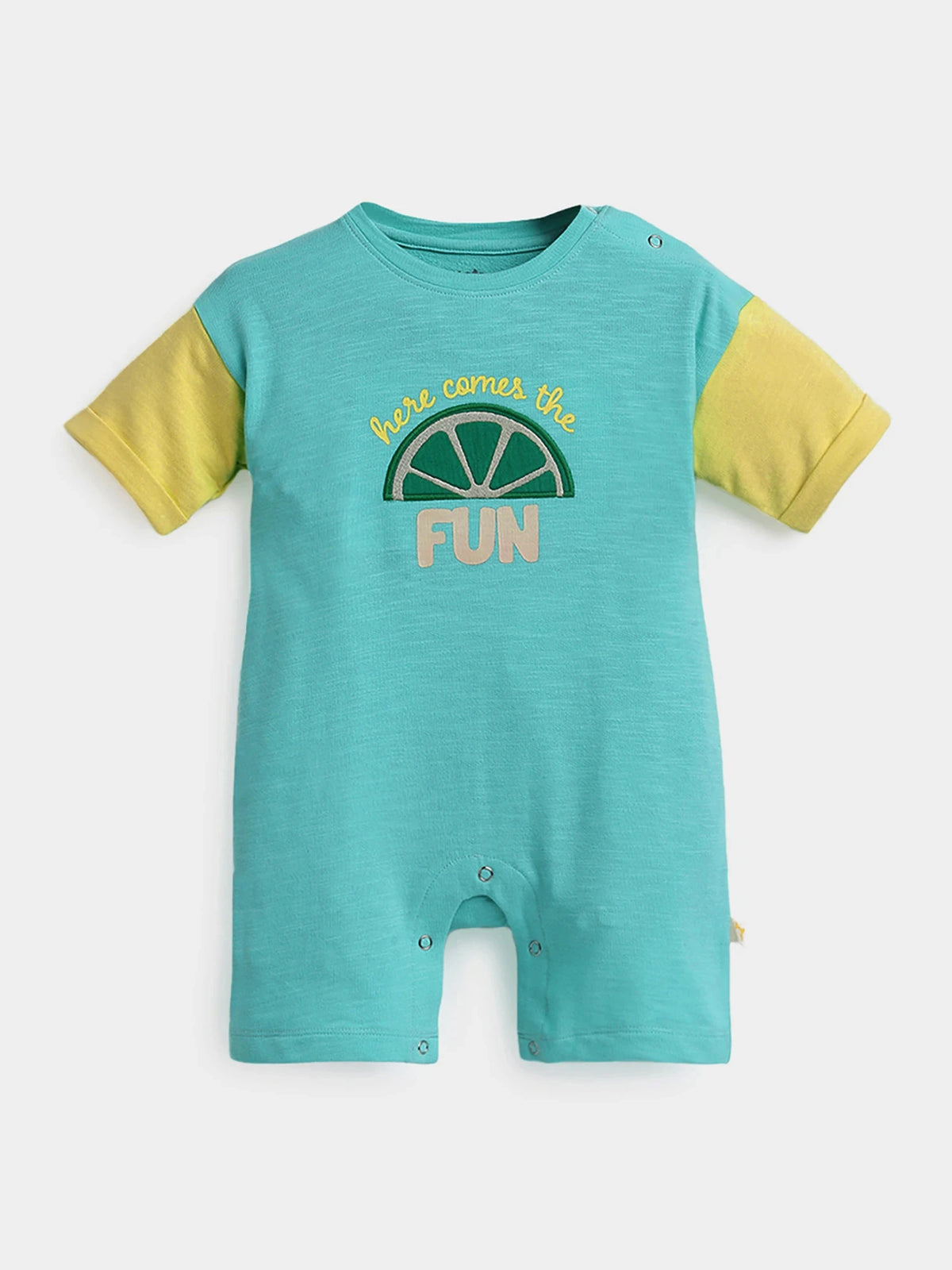 Fun Colour-Block Baby Girls Romper