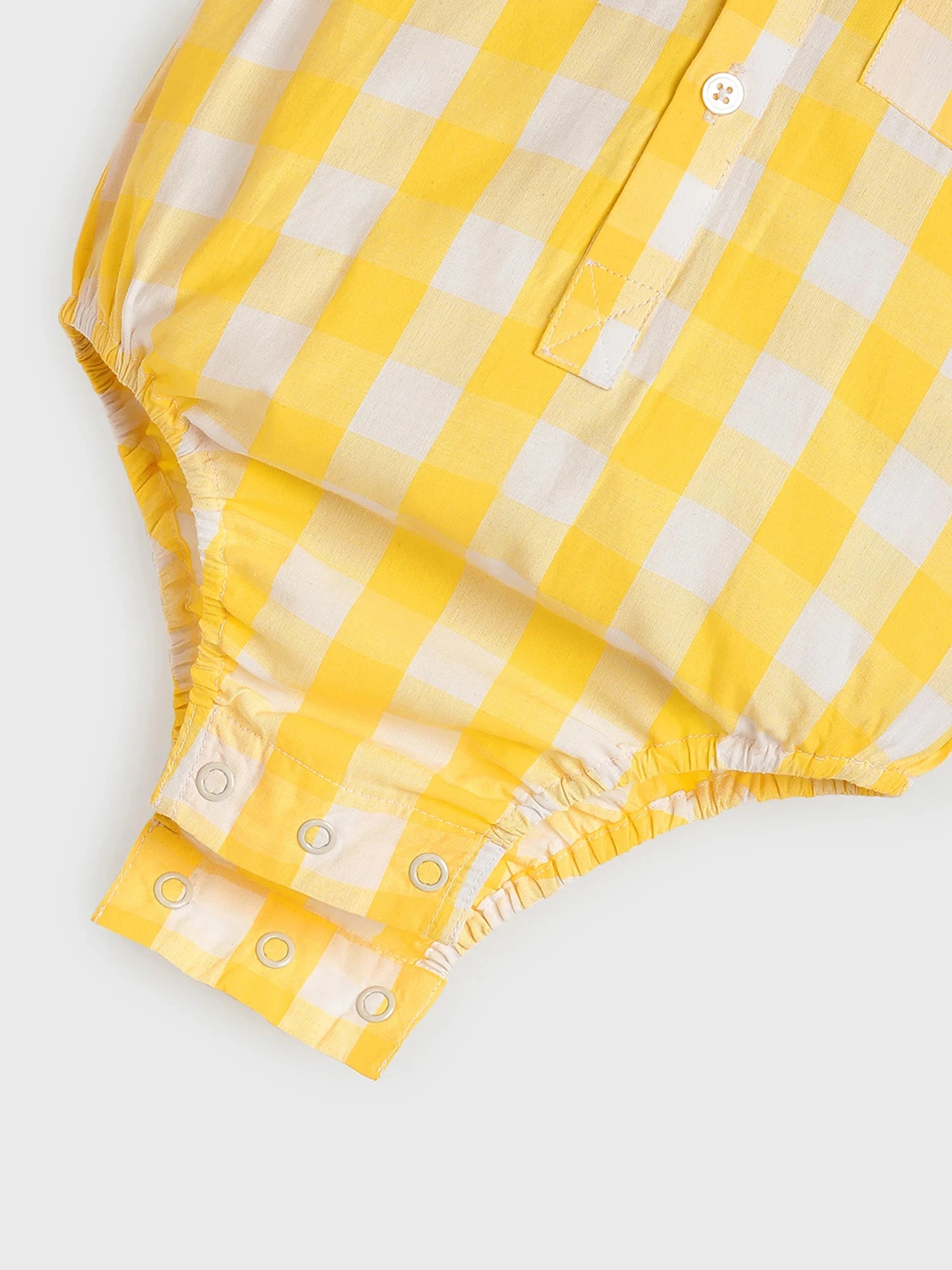 Yellow Gingham Shirt-Style Bodysuit