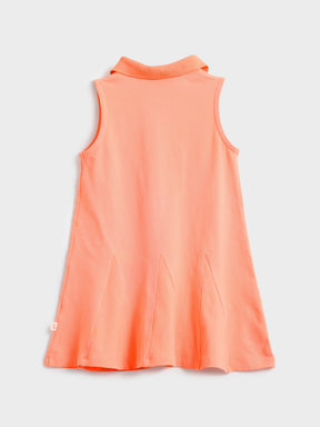 Peach Sleeveless Polo Dress