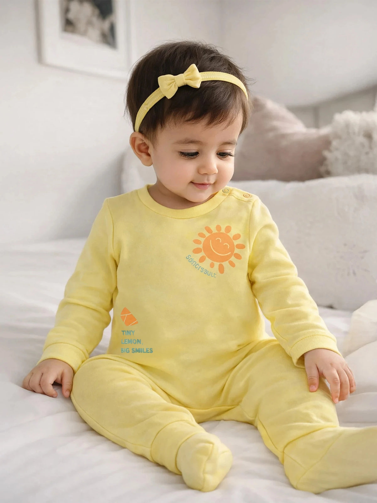 Sunny Day Printed Baby Girl Sleepsuit
