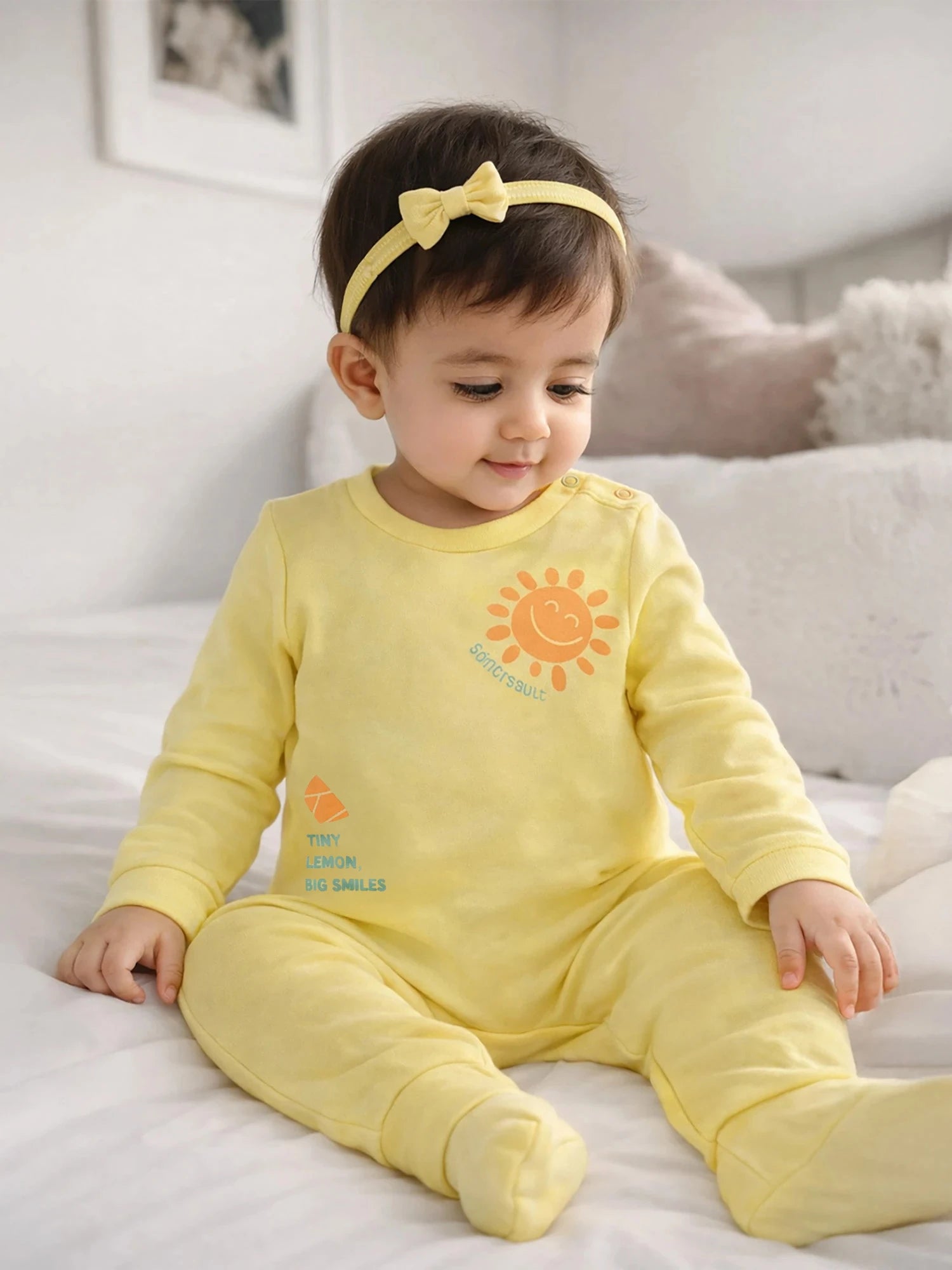 Sunny Day Printed Baby Girl Sleepsuit