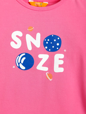 Snooze Pink Tee & Gingham Shorts Set