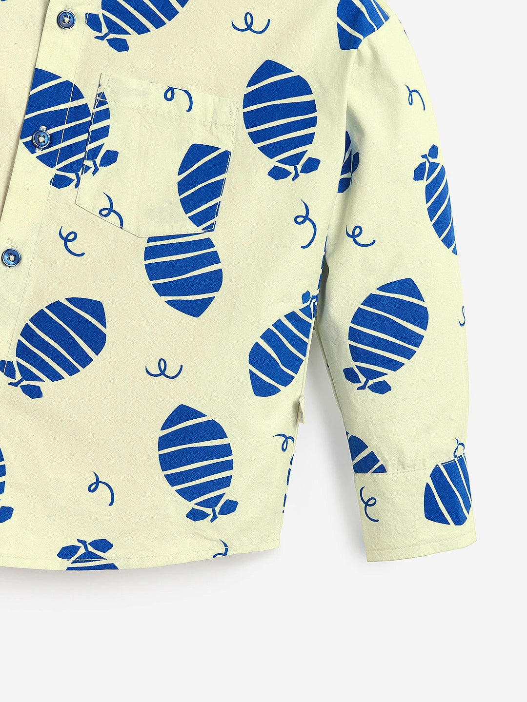 Blue Lemon Printed Cotton Shirt