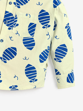 Blue Lemon Printed Cotton Shirt