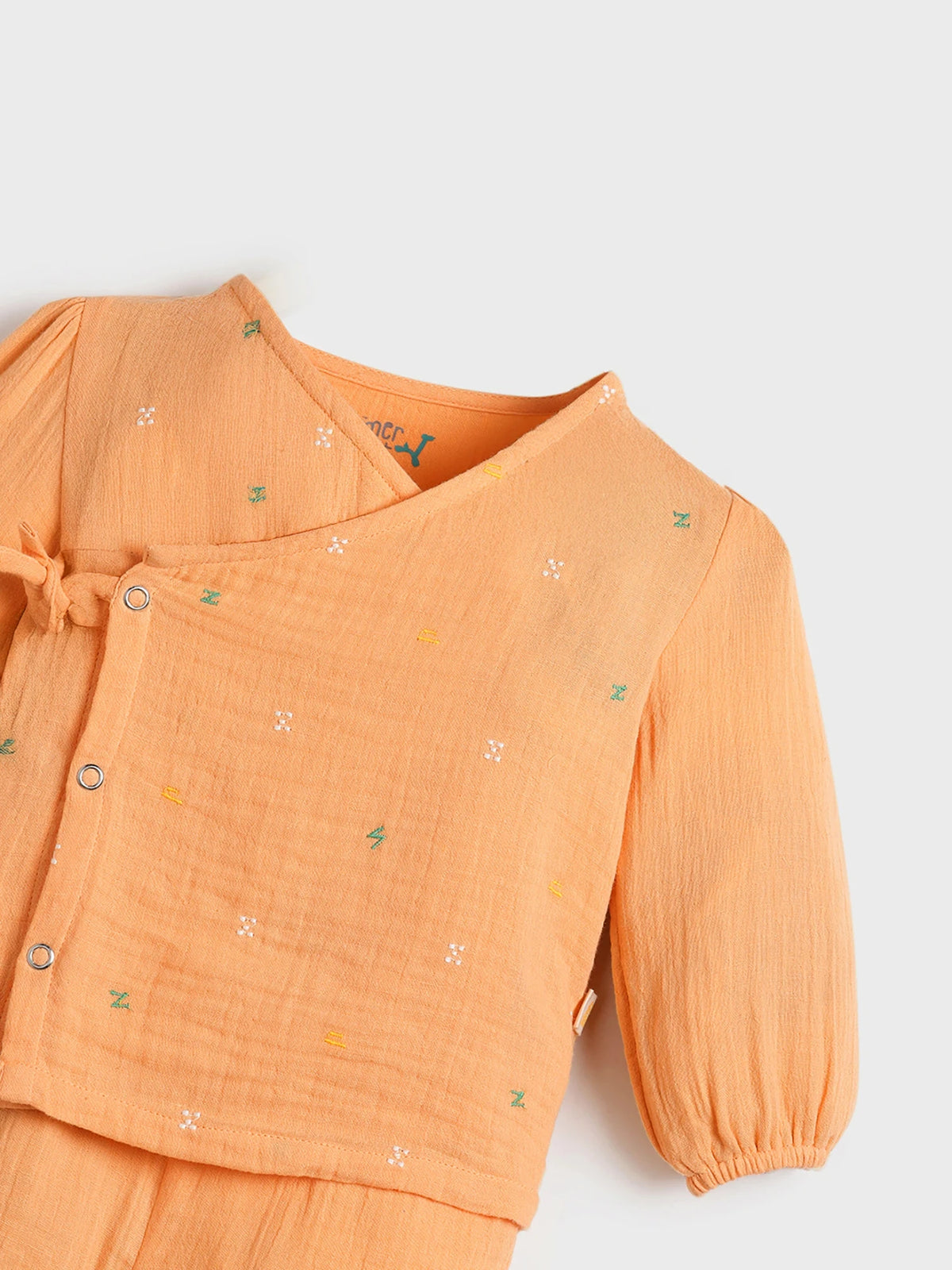 Orange Candy Cotton Baby Boys Jhabla Set