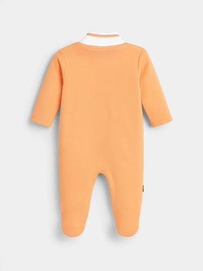 Dreamy Orange Polo Collar Sleepsuit