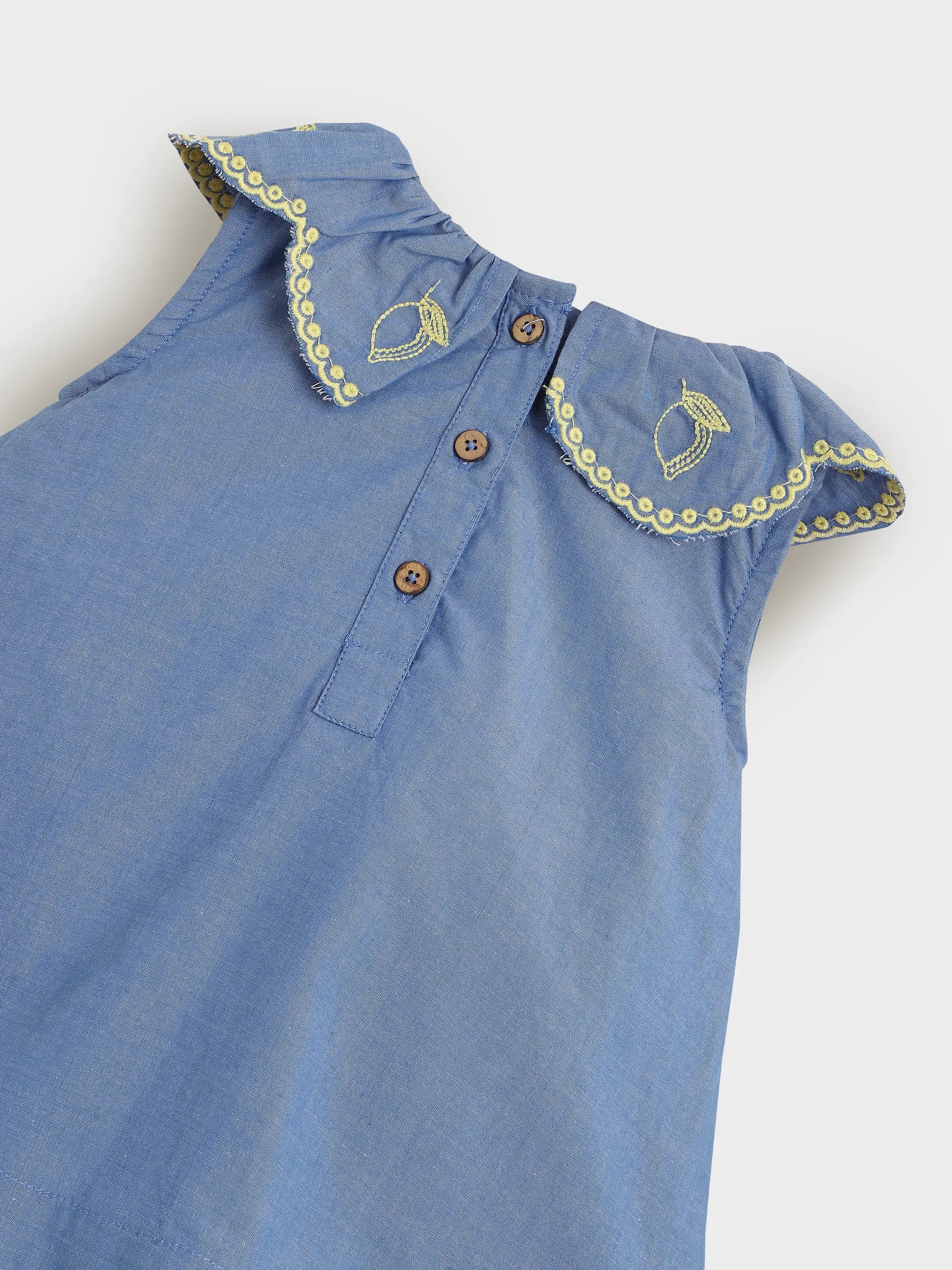 Scallop Collar Chambery Romper