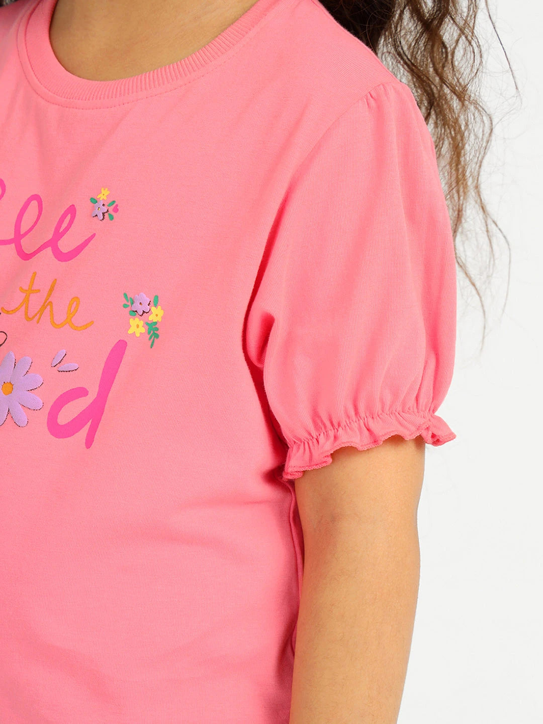 Puffed Sleeves Cotton Top