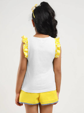 Checked Flutter Sleeves Cotton Top