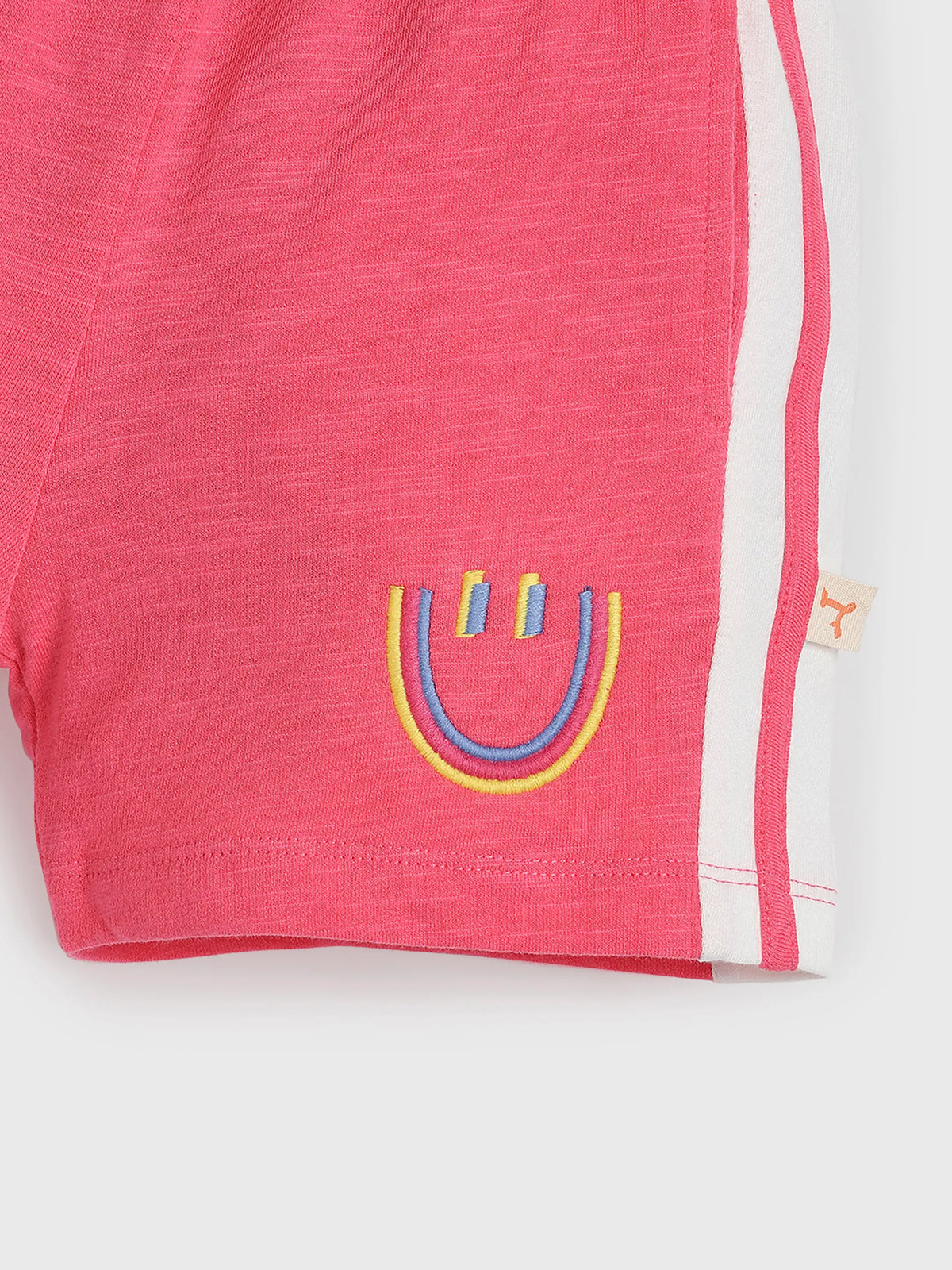 Rose Pink Side-Stripe Shorts for Girls
