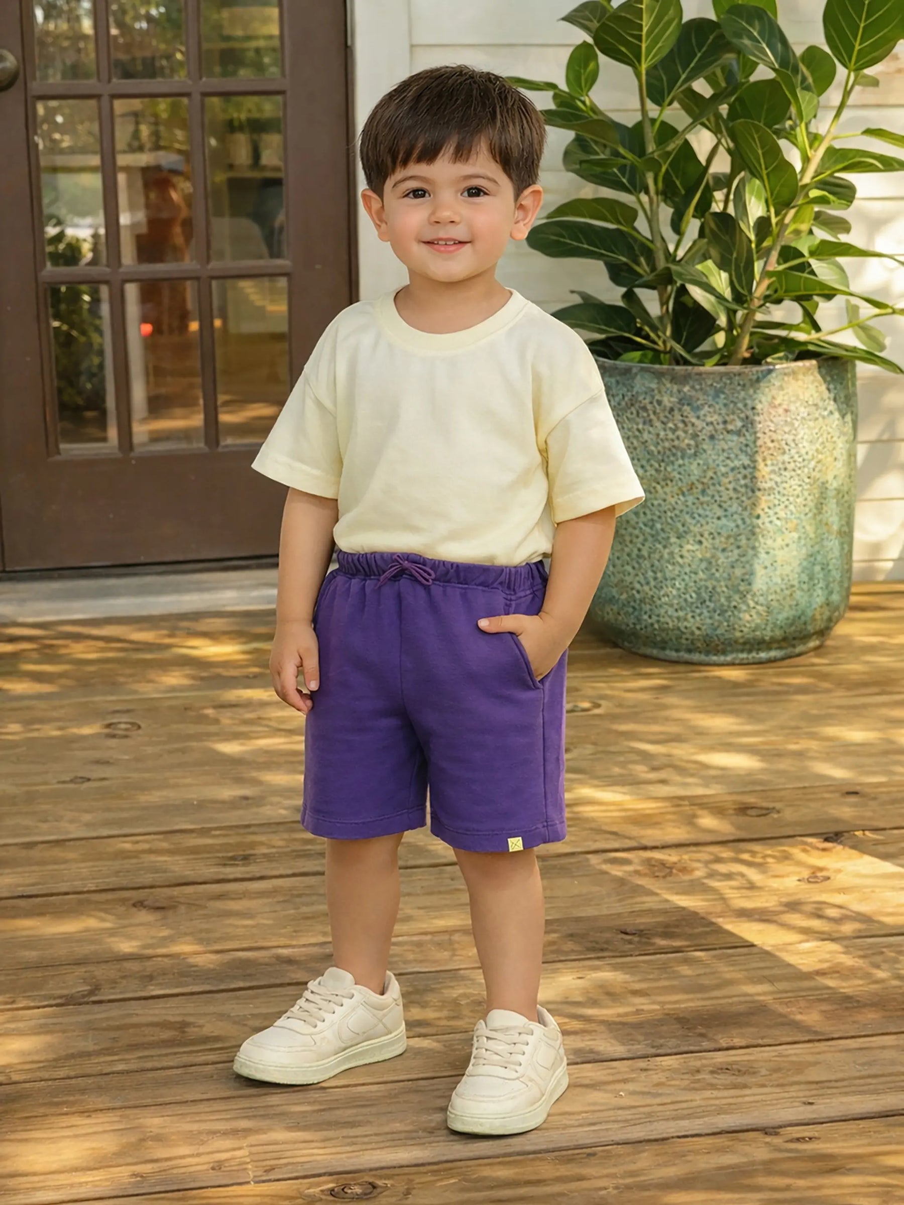 Black Currant Cotton Shorts
