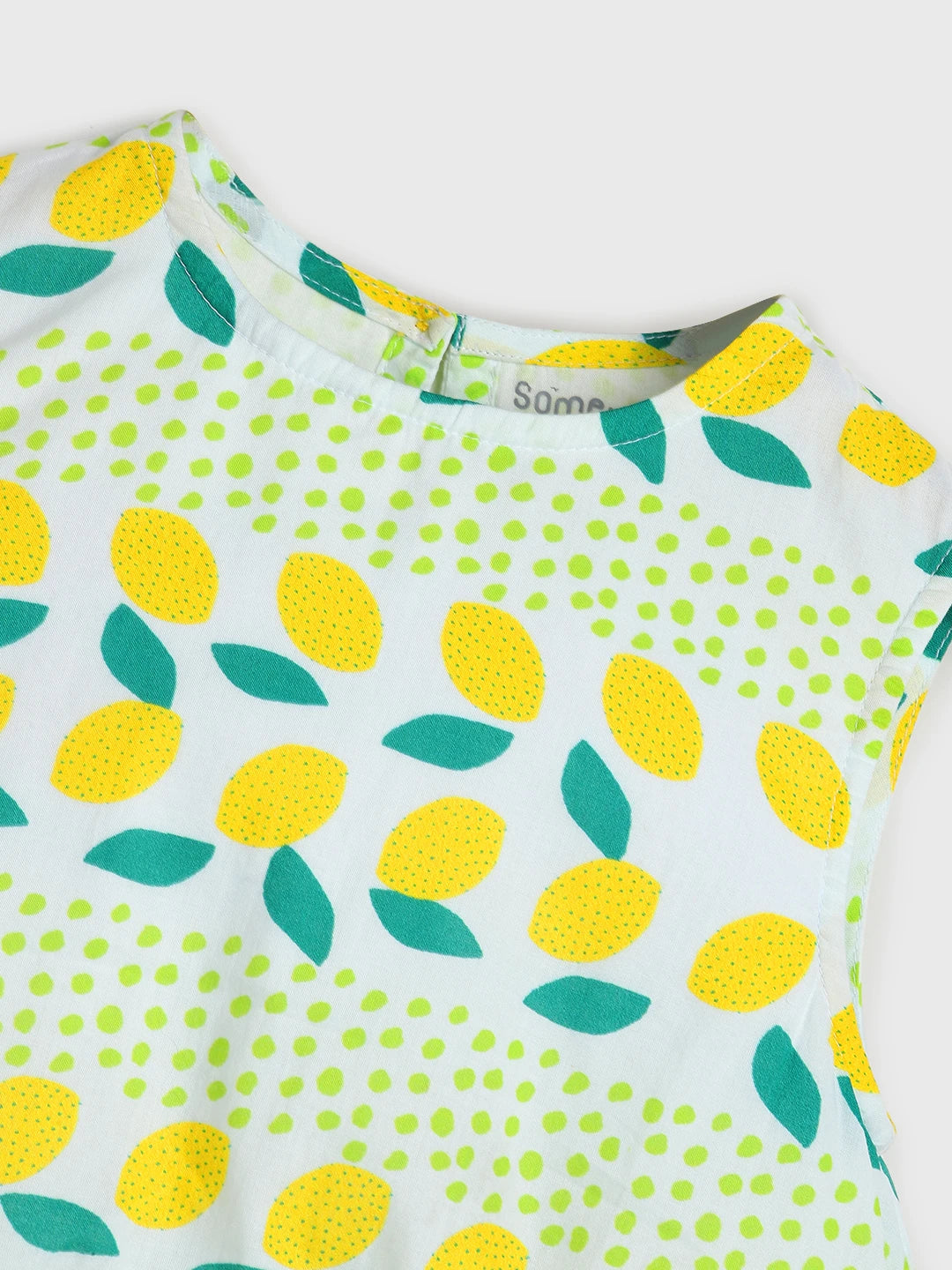 Lemon Stripe Sleeveless Bubble Top