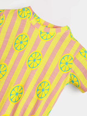 Pink Lemonade Stripe Baby Girls Bodysuit