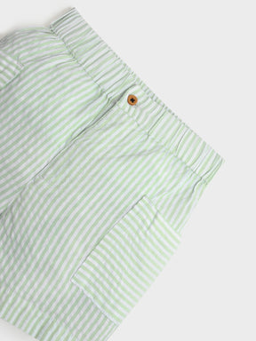 Mint Striped Shirt & Shorts Co-Ord Set
