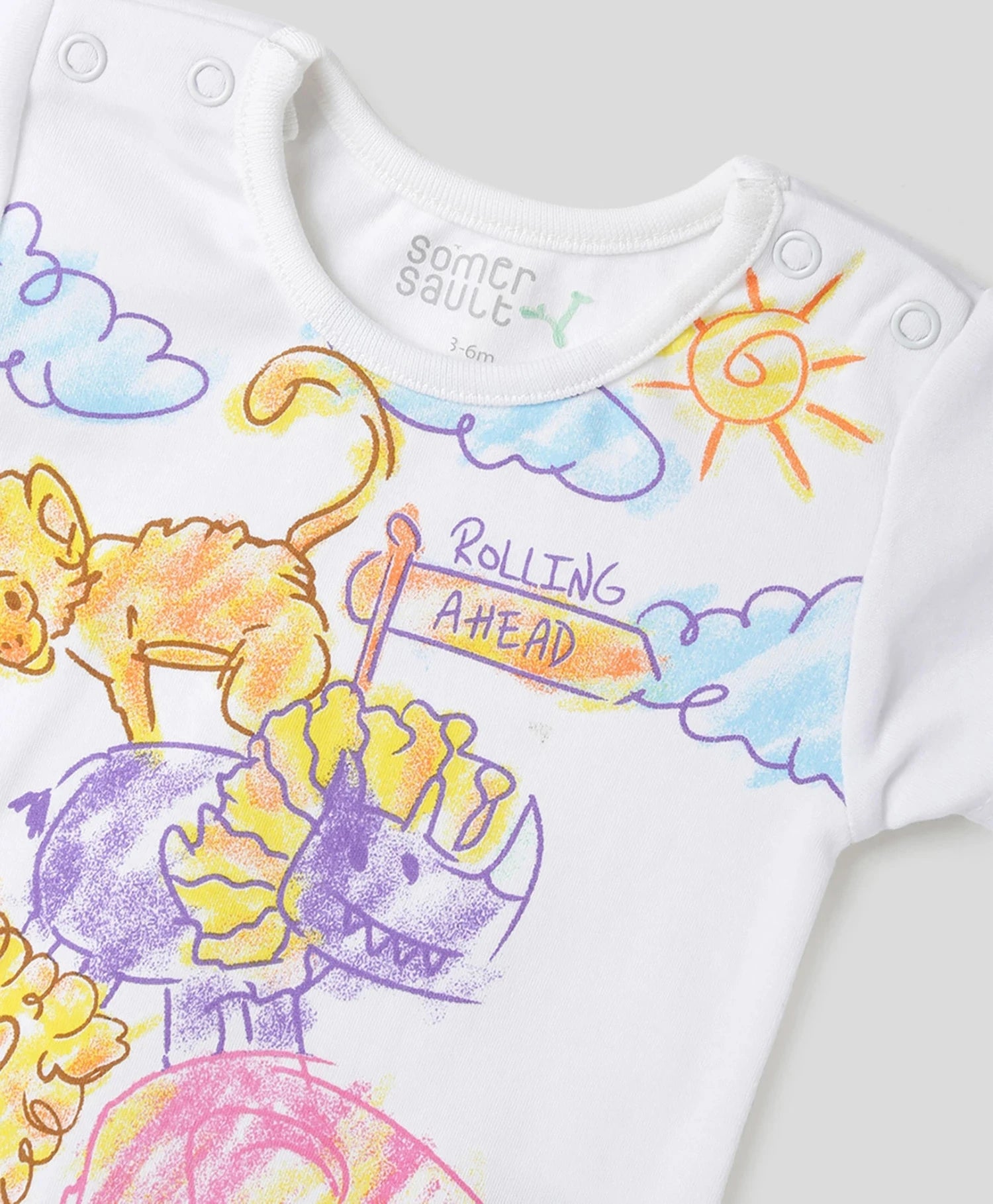Rolling Ahead Graphic Baby Girls Bodysuit