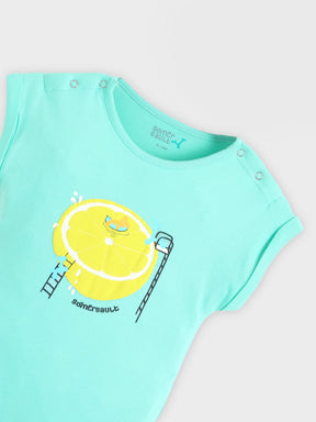 Girl Half Sleeve Romper Green 1484