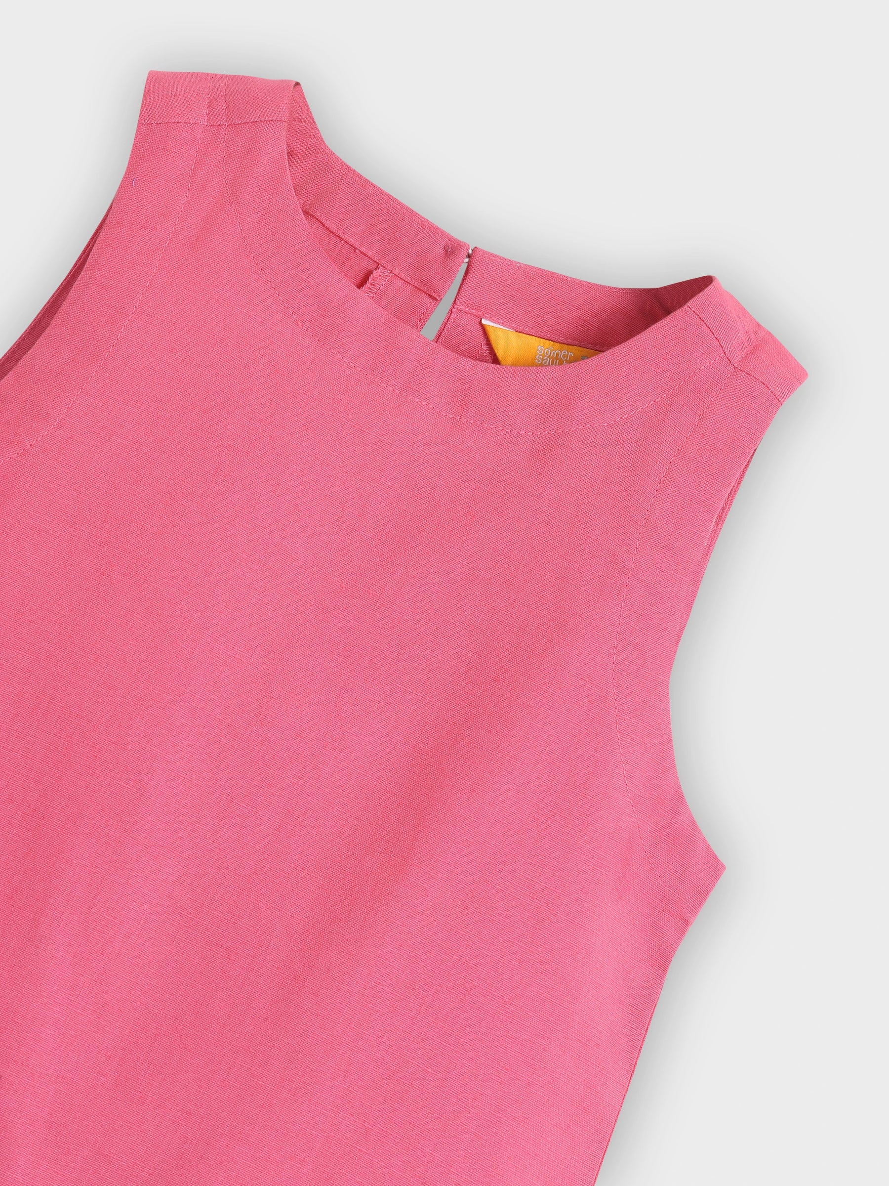 Pink Citrus Scallop Hem Sleeveless Top