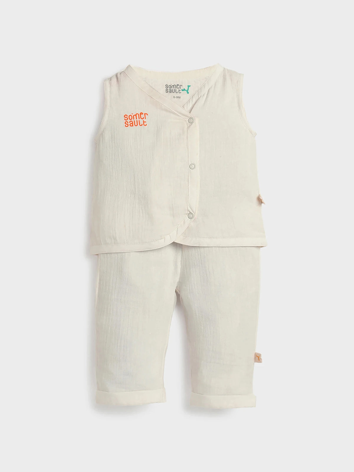 Pure Comfort Jhabla Sleeveless Baby Boy Set