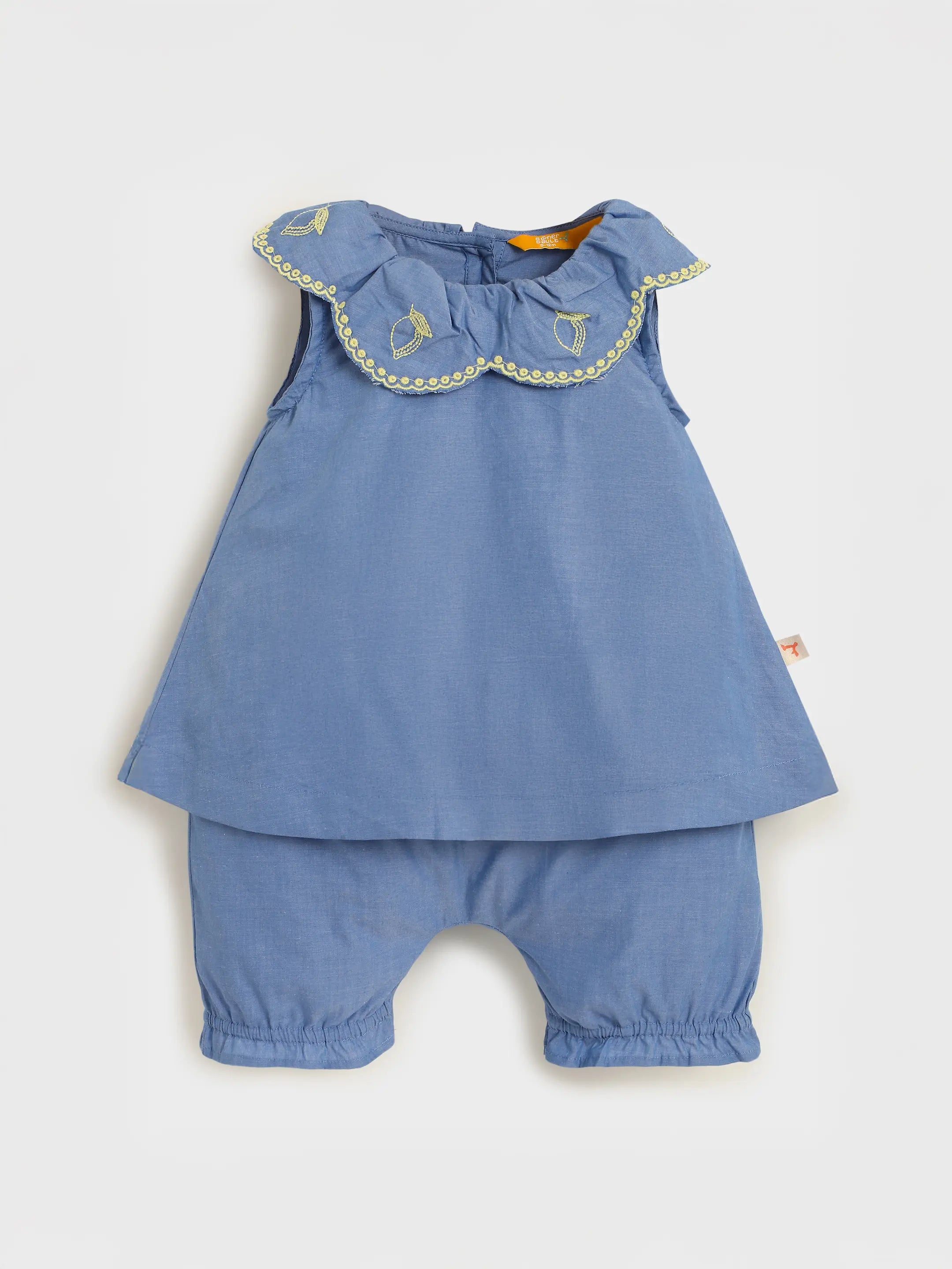 Scallop Collar Chambery Romper