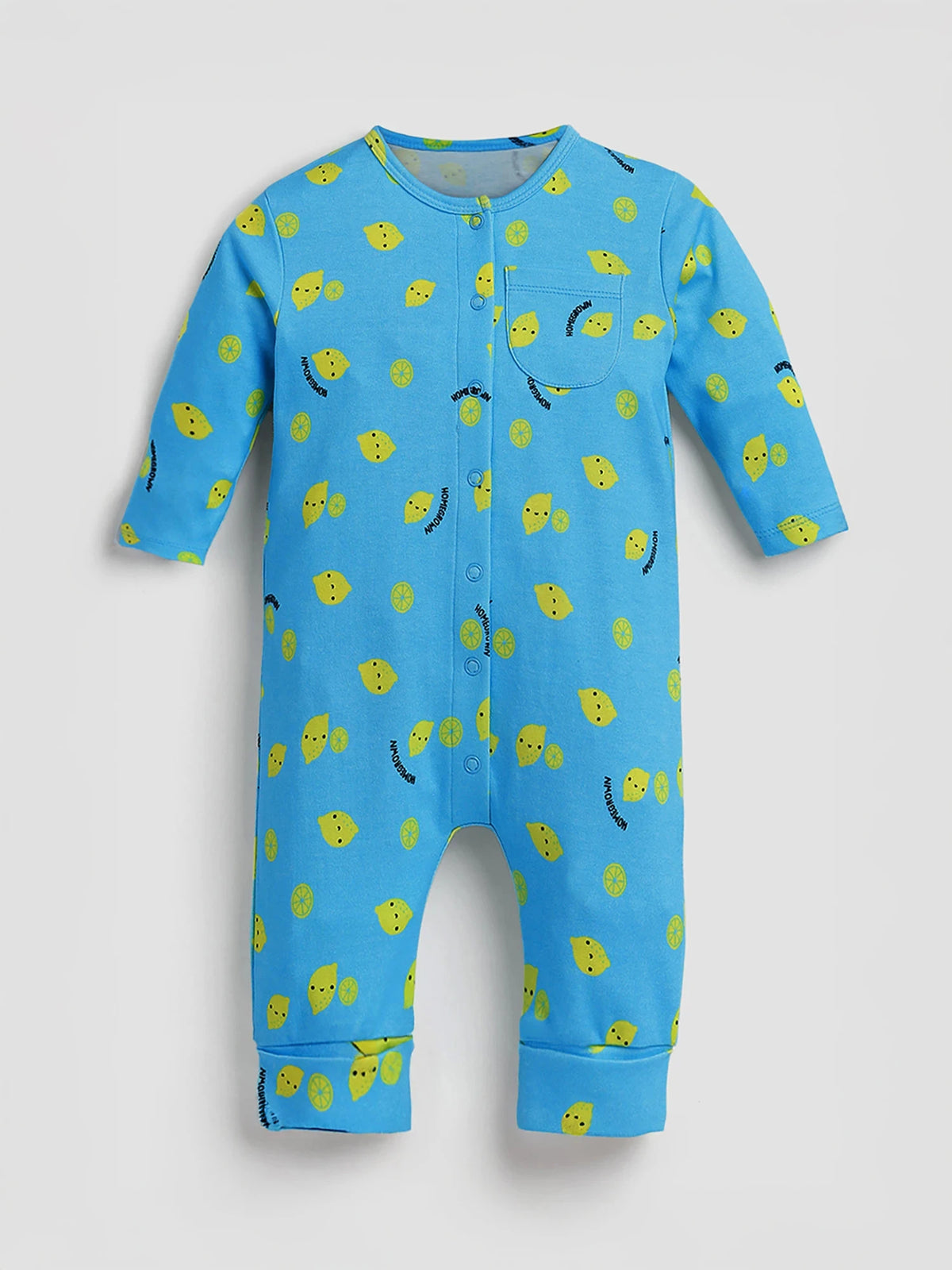Lemon Printed Cotton Sleepsuit