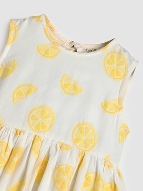 Lemon Print Sleeveless Dress
