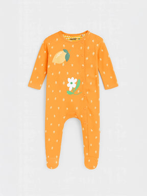 Zesty Orange Printed Sleepsuit