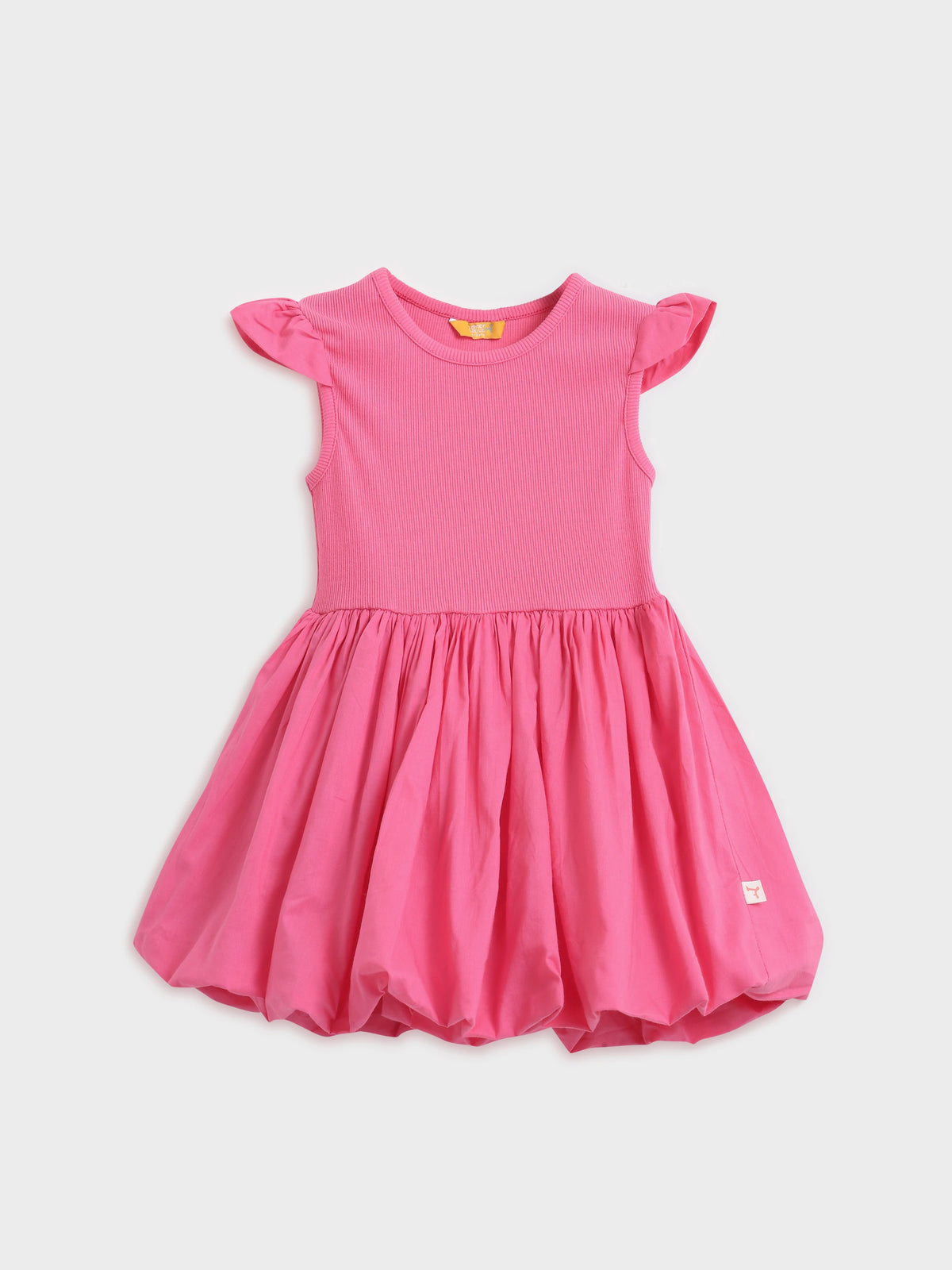 Rose Pink Flutter Sleeve Dress