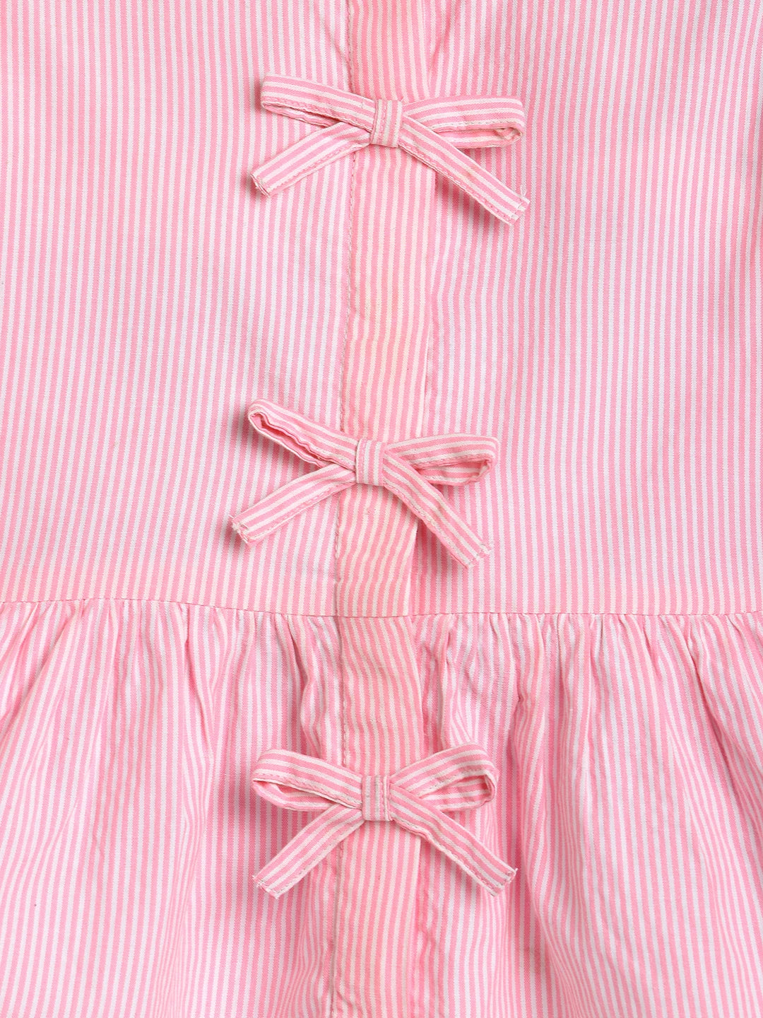 Blush Pink Bow-Detail Peplum Top